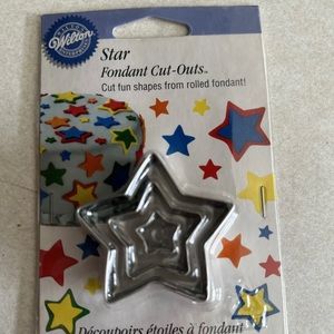 Wilton STAR Fondant Cut Outs Set of 3 Cake Decoration 2005 New In Package.